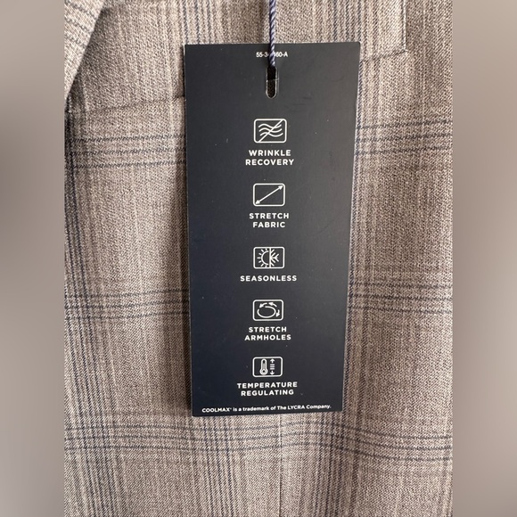 NWT Stafford Sport Coat Mens 46L Gray Plaid CoolMax Wool Blend All Season $220 - Picture 4 of 12